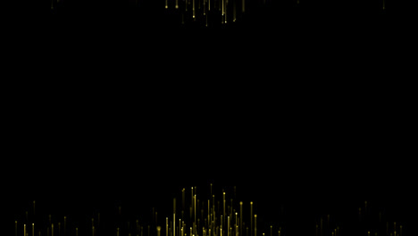 Goldpartikel-Vergeben.-Leuchtende-Neonlinien,-Glamouröse-Regenfallanimation-Auf-Schwarzem-Hintergrund